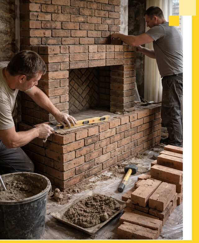 Изготовление и установка кирпичных каминов в Мысках