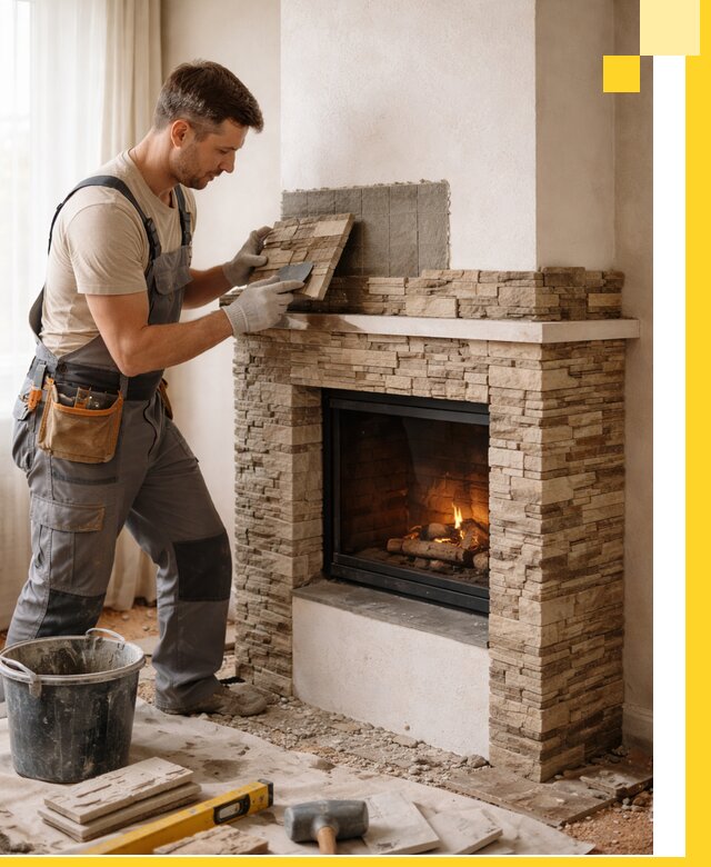 Изготовление и монтаж каминов для дома под ключ в Мысках