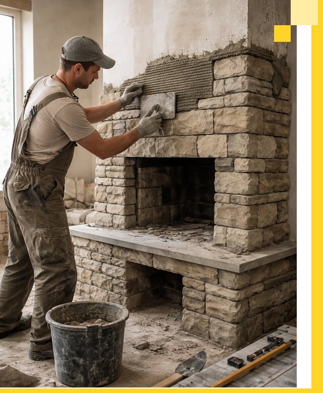 Строительство каминов под ключ в Мысках от проектирования до монтажа