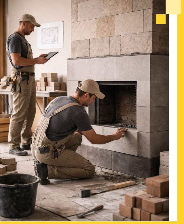 Индивидуальные проекты каминов и каминных систем в Мысках