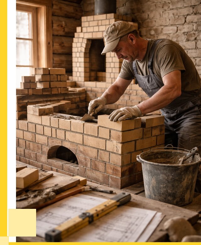 Кладка печей из кирпича в Мысках цены от 30429 р. - ЭриданМси