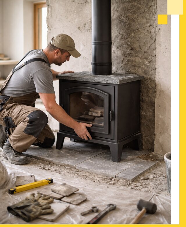 Профессиональный монтаж печей и каминов в Мысках под ключ