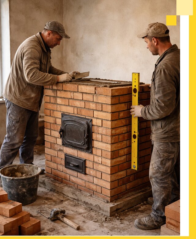 Отопительные печи под ключ в Мысках, установка и сборка