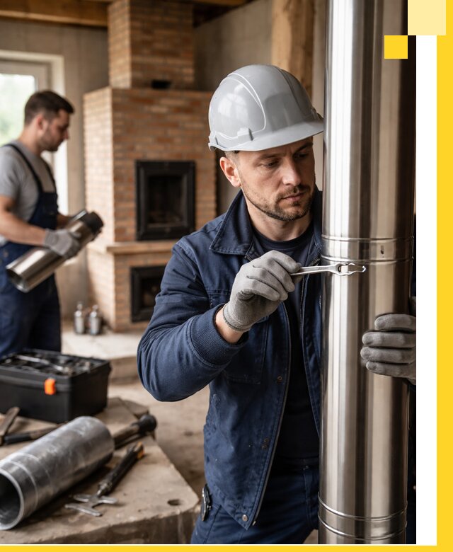 Профессиональный монтаж дымоходов для печей в Мысках