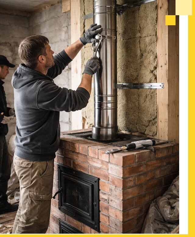 Изготовление и монтаж печей и дымоходов под ключ в Мысках