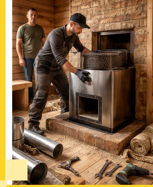 Монтаж банных печей под ключ в Мысках от 18257 р., ЭриданМси