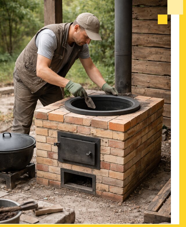 Изготовление и установка печей для казана в Мысках под ключ