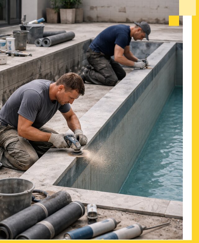 Профессиональный ремонт бассейнов под ключ в Мысках