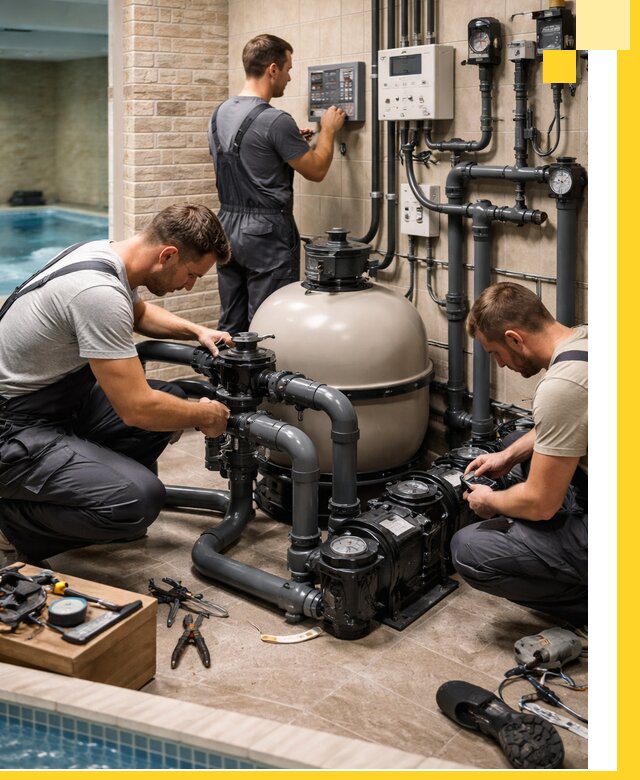 Комплексное оборудование для бассейнов под ключ в Мысках