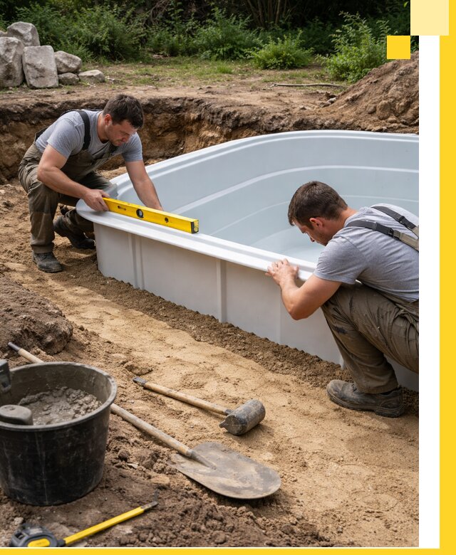 Производство и установка пластиковых бассейнов в Мысках под ключ