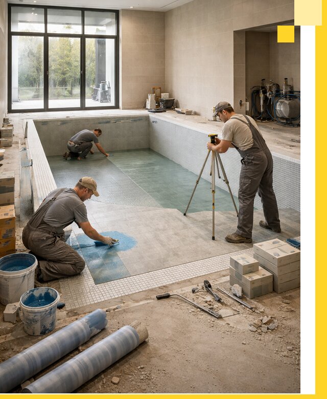 Проект и строительство закрытых бассейнов в Мысках под ключ