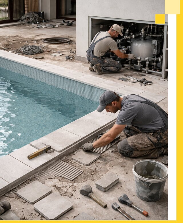 Строительство и монтаж бассейнов в коттедже в Мысках