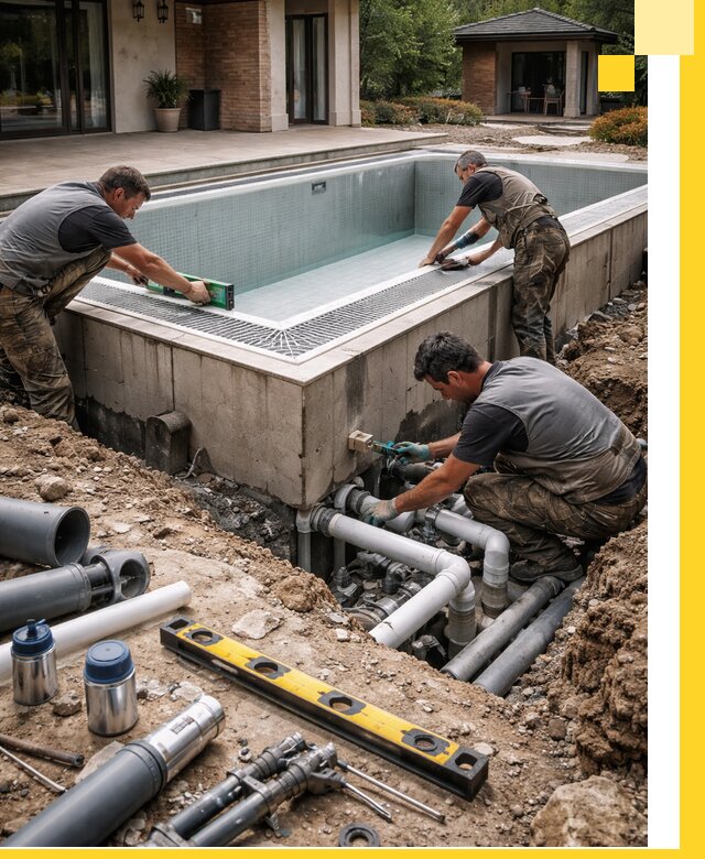 Строительство переливных бассейнов в Мысках под ключ