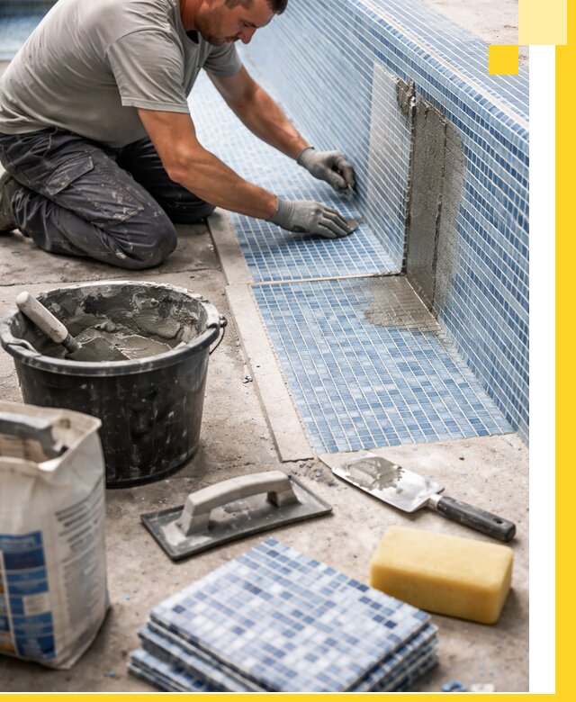 Укладка и ремонт мозаики для бассейнов под ключ в Мысках