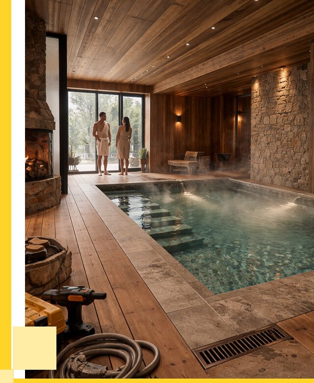 Проекты бань с бассейном под ключ в Мысках от 76073 р., ЭриданМси