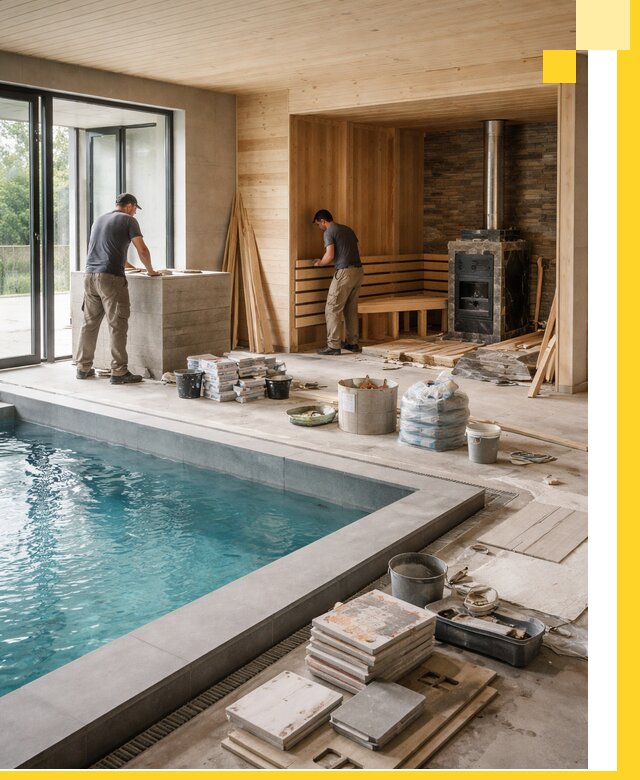 Проектирование и строительство бань с бассейном в Мысках