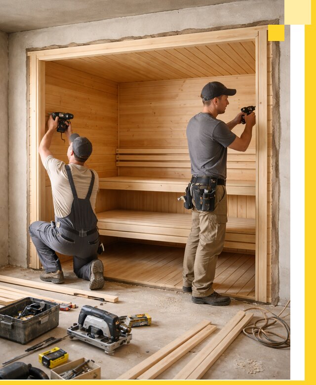 Монтаж саун под ключ в Мысках — проектирование и установка