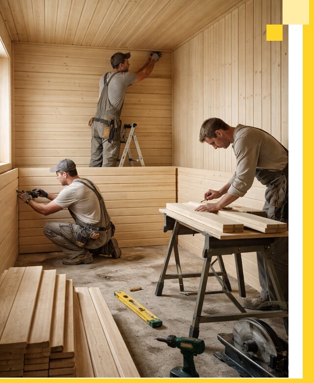 Обшивка саун в Мысках из натуральной древесины под ключ