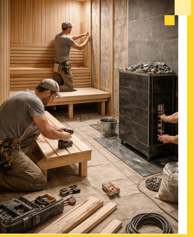 Дизайн и строительство интерьерных саун под ключ в Мысках
