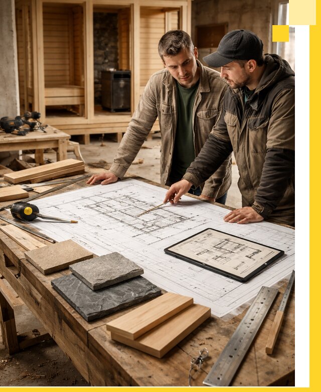 Проекты бань под ключ и планы строительства в Мысках