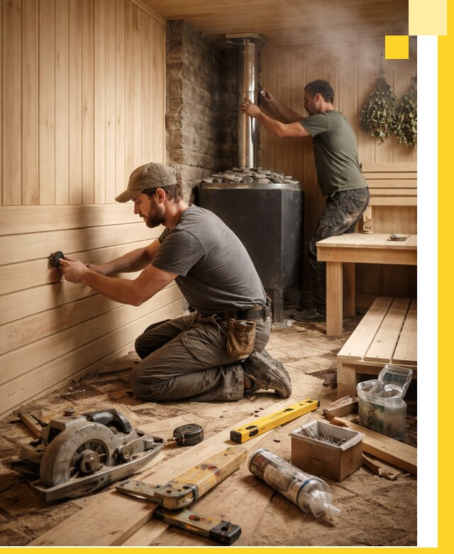 Полное строительство и оснащение парных под ключ в Мысках