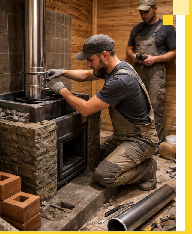 Изготовление и установка банных печей под ключ в Мысках