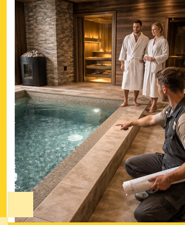 Проект бани с бассейном под ключ в Мысках от 65930 р. | ЭриданМси