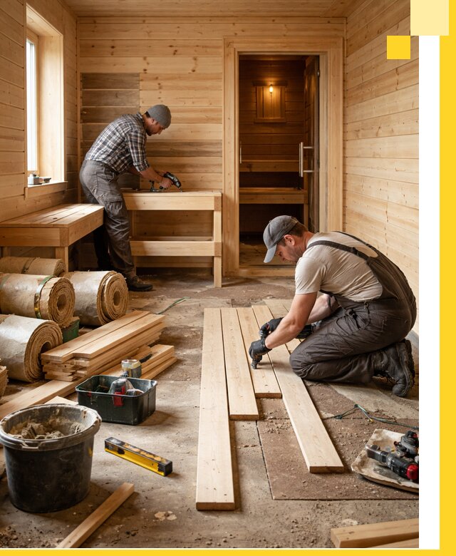 Индивидуальный проект бани с комнатой отдыха под ключ в Мысках