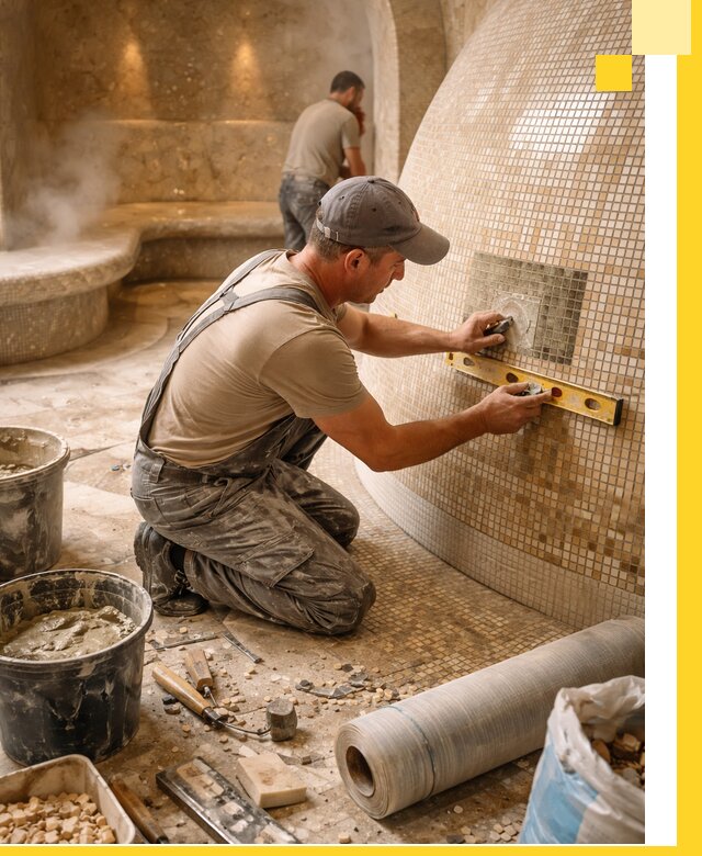 Хамам под ключ в Мысках: проектирование, строительство, отделка