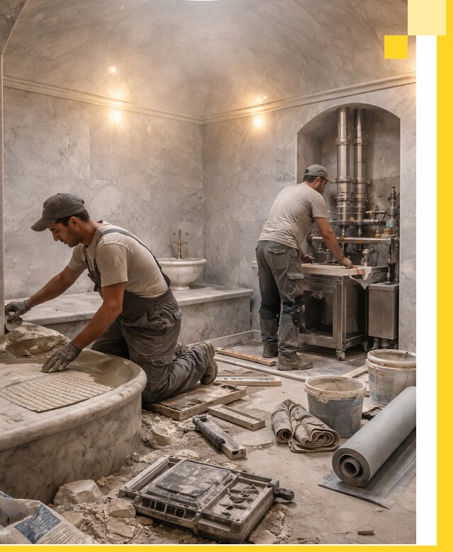 Строительство турецких бань хаммам под ключ в Мысках