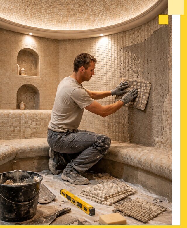 Устройство и монтаж домашнего хамама под ключ в Мысках