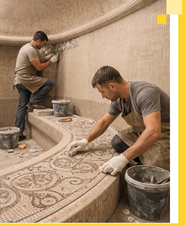 Плитка для хамама в Мысках, укладка, подбор и поставка