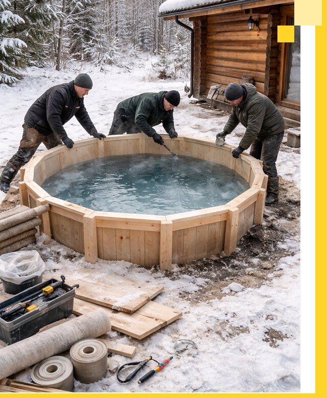 Изготовление и установка ледяных купелей под ключ в Мысках