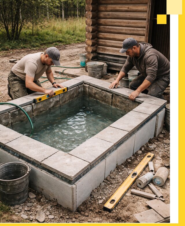 Изготовление и установка холодных купелей под ключ в Мысках